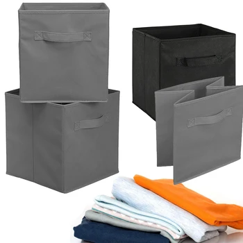 Квадратен кутия без капак за съхранение вкъщи, сгъваема сортиране тъкан, кутия за съхранение на дрехи за дома, Монофонични
