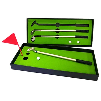 Комплект дръжки за голф, мини-настолна химикалка писалка за голф, подаръчен комплект с шариковыми дръжки с отметки, 2 лъжички