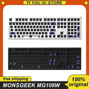 Комплект за механична клавиатура Monsgeek Mg108w с възможността за персонализиране 108 комбинации с възможност за гореща подмяна на Детска клавиатура Type-c Жичен 2.4 g Безжична Киберспортивная Офис