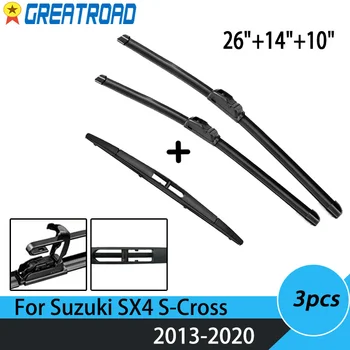 Комплект за Предните и Задните Зъби Чистачки Suzuki SX4 S-Cross 2013 14 15 16 17 18 19 2020 Предното Стъкло 26 