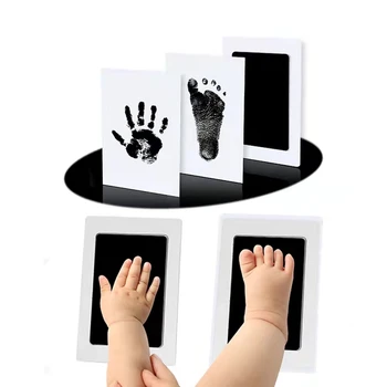 Комплект за ръце и следи от ръцете на собствените си ръце за новородено, мастилото тампона, рамка за снимка, отпечатък на ръцете си, сувенири, Аксесоари за деца, безопасен и чист подарък за бебе душ
