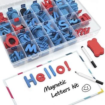 Комплект магнитни букви и цифри Монтесори стикери за хладилник 3D пъзел за ранно обучение забавни играчки, подаръци за деца