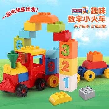 Комплекти строителни блокове в голям Размер, Цифров Влак Сам Bricks Number Blocks Съвместими Играчки-животни с големи частици, Образователен Подарък за децата