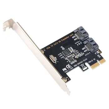 Конвертор PCIE карта SATA PCI-E Adapter Converter 2-Портов Адаптер Контролер разширение SATA III 6G