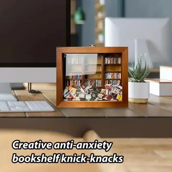 Креативна bookshelf За Облекчаване на тревожност И стрес, отърви се От тяхното Безпокойство Мини-bookshelf За Облекчаване на Стреса Дървена Библиотечна лавица за книги