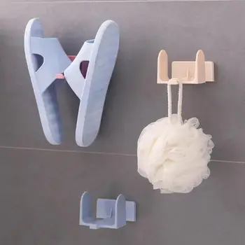 Креативна стойка за обувки Домакински Баня с монтиран на стената Рафтове за съхранение на обувки Полк Самозалепващи Чехли Притежателя Закачалка Органайзер