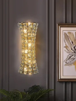 Кристална Стена Лампа Нощна лампа за спални Прост Коридор Преминаване на Дневна Фон, с монтиран на стената лампа