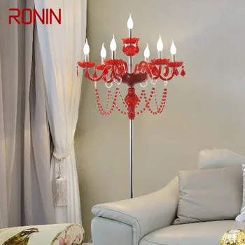 Лампиона от кристал в Европейския червено стил RONIN Луксозна Бална зала на хотела Лампа за украса на сватбени Свещи Дневна Спалня Вила
