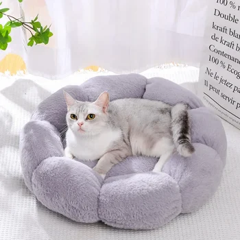 Легла за домашни любимци за вътрешна и външна употреба, уникален подложка за кучета и котки във формата на цвете, за комфортен сън