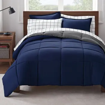 Легло Simply Clean с антимикробно покритие от 5 теми в дамска чанта, синя с однотонным принтом, Twin /Twin XL