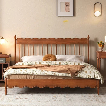 Легло за спалня с волнистостью 1,8 m от масивно дърво, чемшир 1,5 м, двигателят е с мазителна легло малък размер