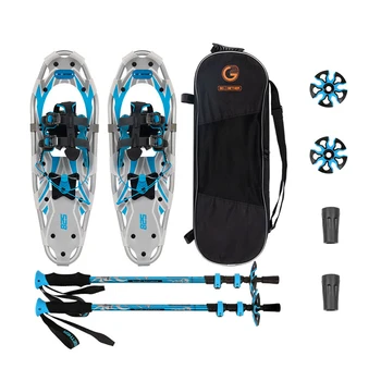 Лек комплект снегоходки, градинска обувки за ходене по снежному поле, Регулируема противоплъзгаща обувки за сняг планини от алуминиева сплав.