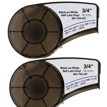 Лентата за Топлинна, която е Съвместима с тонер касета за принтер за етикети Брейди M21-750-427 BMP21-PLUS, 38.1 мм * 4.27 м, Черно на бяло