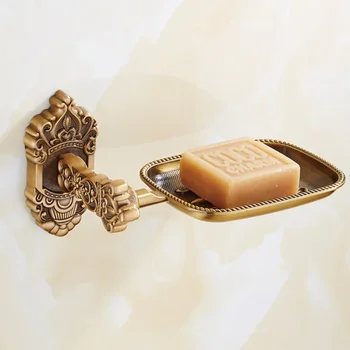 Луксозен Ретро притежателя сапун ястия за душата Преносима Метална Европейска Форма за сапун ястия Златен гама от Salle De Bain препарат за съдове за баня