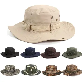 Лятна шапка в джунглата, Туризъм солнцезащитная шапка за къмпинг, военна шапка Boonie, риболовна шапка, мъжки шапки широкополые