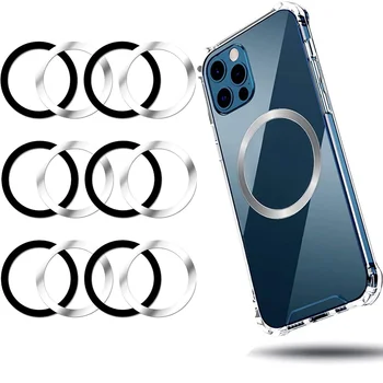 Магнитно безжично зарядно устройство Ультратонкое Метална халка за IPhone14 Samsung Goole Pixel Универсален Магнитен кола на телефона