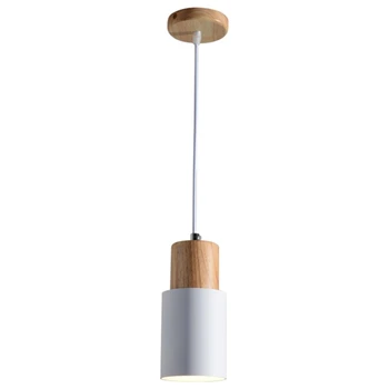 Малък полилей Цилиндрична полилей Macaron тавана лампа в скандинавски стил с абажуром (без лампа с нажежаема жичка)
