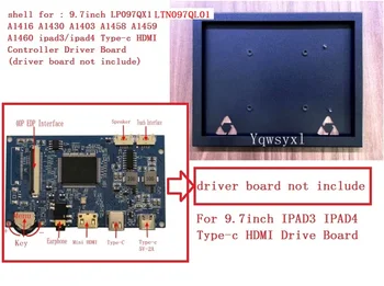 Метален корпус за заплата на шофьор IPAD3/4 Type-c HDMI (такса водача в комплекта не са включени) 2K 2048X1536 LP097QX1 A1416 A1430 A1403 A1458 LCD