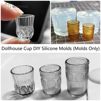 Мини-формуляр 1: 12 куклена къща, миниатюрна чаша за сок, чаша за напитки, направи си сам, UV лепило, силиконова форма, аксесоари за кукла къща (само формата)