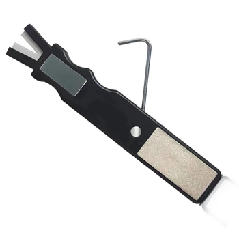Многофункционален инструмент за заточване на ножове за кънки 3 В 1, Острилка за кънки с камък за заточване на кънки