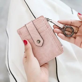 Многофункционална малка чанта за карти, дамски проста, Южна Корея, симпатично мини портфейл с няколко карти, ултра-тънък портфейл за монети