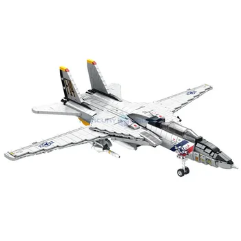 Модел изтребител F-14, тухли, на съвременното военно армейское оръжия, самолети Ауакс, строителни блокове, високотехнологичен набор от играчки 