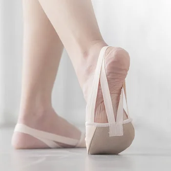 Модерен Танц Баланс; Танцови обувки С Мека Подметка; Обувки за Гимнастика на Половината дължина; Меки Чорапи; Балетные обувки за балната зала на Изкуството