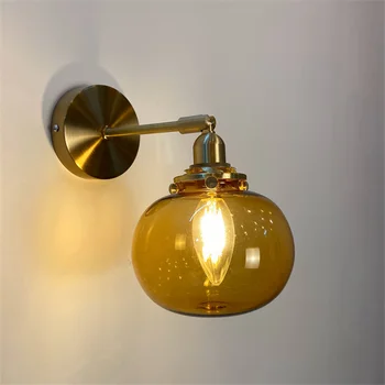 Модерният led, с монтиран на стената лампа, стъклена, с монтиран на стената лампа, Лесно, Нощно шкафче за спалня, на фона на пътеката, Стенно огледало, Лампа за пътека, Стъклена, с монтиран на стената лампа E27