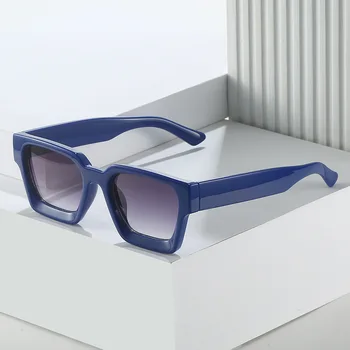 Модни vintage слънчеви очила Дамски маркови дизайнерски квадратни слънчеви очила 2023 нюанси UV400 Тенденция очила Мъжки черни огледални сини