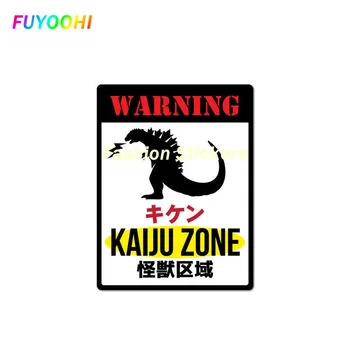 Модни етикети FUYOOHI Екстериор / защита, Творческа предупреждение, Зона Kaiju, Зона чудовища, Стикер на японски автомобил, Водоустойчив стикер от PVC