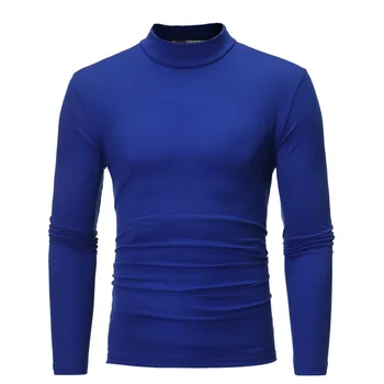 Модно топлинна бельо с яка B3210, мъжки базова тениска с имитация на шията, блуза, пуловер, отгоре с дълъг ръкав