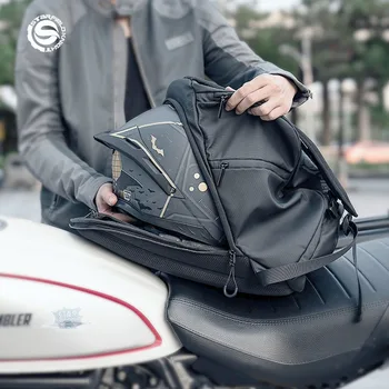 Мотоциклет раница, чанта през рамо с голям капацитет, чанта за локомотив, екипировка за езда, пълен с каска, богат на функции водоустойчива чанта