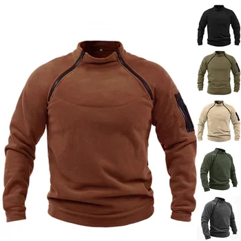 Мъжки армията риза, тактическа градинска яке Polar, ловно облекло, топъл пуловер с цип, мъжко ветрозащитное палто, топлинна бельо за туризъм