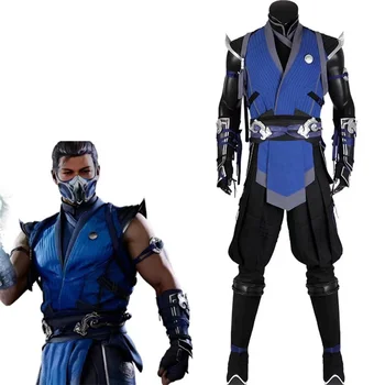Набор от костюми за cosplay Mortal Kombat Sub-Zero за възрастни Мъже, аксесоари за костюми, Карнавални костюми за Хелоуин