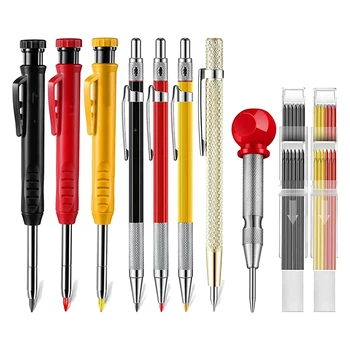 Набор от механични плотницких моливи С превръзка за маркери, строително дърводелски твърдосплавен инструмент за чертане, Дърводелски молив, Маркер инструменти