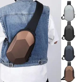 Нагрудная чанта Hard Shell, водоустойчива раница-прашка, пътна чанта Hard Shell с USB порт, многофункционална чанта през рамо