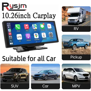 Нов 10,26-инчов безжичен монитор Carplay, автомагнитола, Авто мултимедиен плеър с Android Auto WiFi FM, джобно автомобилното радио
