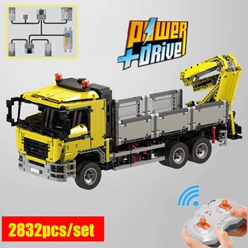 НОВ MOC-4156 MAN Truck Transport Power Function RC Motor Vehicle Строителни комплекти, Блокове, Тухли, Играчки, Подаръци за деца за рожден Ден