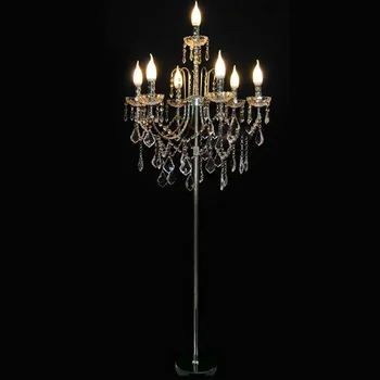 Нов луксозен класически злато / хром под лампа K9 с кристали, led домашно осветление за спалня и всекидневна, вертикална настолна лампа