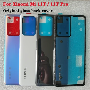 Нов оригинален за Xiaomi Mi 11T Задния капак на отделението за батерията от закалено стъкло за Xiaomi Mi11T Pro 5G Корпуса на телефона Резервни части