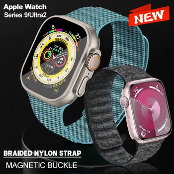 Нова Магнитна Каишка за Apple Watch Band 49 мм 45 мм 41 мм 44 мм 40 мм 42 мм 38 мм Деним Гривна iWatch Серията Ultra 2 9 8 7 6 5 4 3 SE