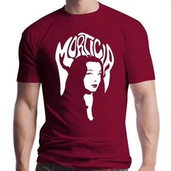 Нова мъжка тениска с принтом, памучни тениски с кръгло деколте, женска тениска Morticia Addams с къс ръкав.