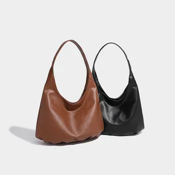 Нова нишевая ретро-плиссированная чанта-тоут, висококачествена чанта за междуградски пътувания с голям капацитет, модерна и лесна чанта, популярна чанта през рамо