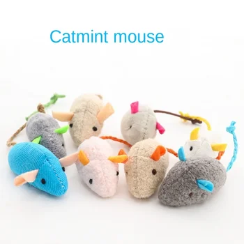 Нова плюшен играчка-имитатор на мишката и котки плюшен билкова мишката, царапающаяся и кусающаяся зъбите, дразнящая котка, интерактивни аксесоари за домашни любимци