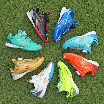 Нови детски футболни обувки с въртящи се деформира Гореща модел детски футболни обувки за младежи, детски обувки 8 цвята в наличност