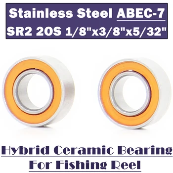 Носещи SR2 2OS 3.175*9.525*3.967 мм и ABEC-7 (2 бр.) Хибридни керамични лагери SR2C Ocean Fishing R2 от неръждаема стомана