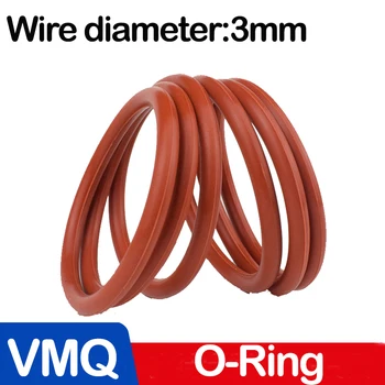 О пръстен от силиконов каучук червен цвят VMQ Уплътнителни пръстени Ремонт рамка двигателят е с мазителна уплътнение Шайба OD * WD 3 мм