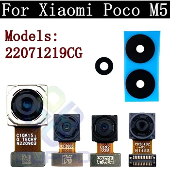 Обектив на Задната Камера За Xiaomi Poco M5 22071219CG Selfie Small Facing Wide Front Модул Задната Камера Flex Spare