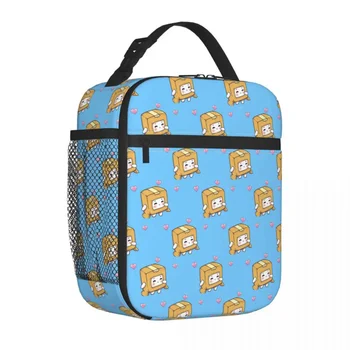 Обяд-бокс Lankybox с квадратна изолация, голяма чанта-контейнер за обяд от картун Kawai, обяд-бокс, чанта за съхранение на продукти за пътуване в колеж, чанти за съхранение на храна