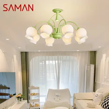 Окачен тавана лампа SAMAN Green с креативен дизайн ароматерапевтической свещи, подвесная полилей за домашна спални